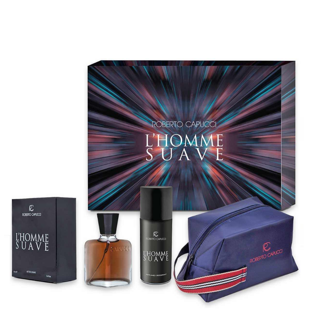 ROBERTO CAPUCCI CONF. L'HOMME SUAVE AFTER SHAVE 100ML + DEO 150ML+ BEAUTY CAP139