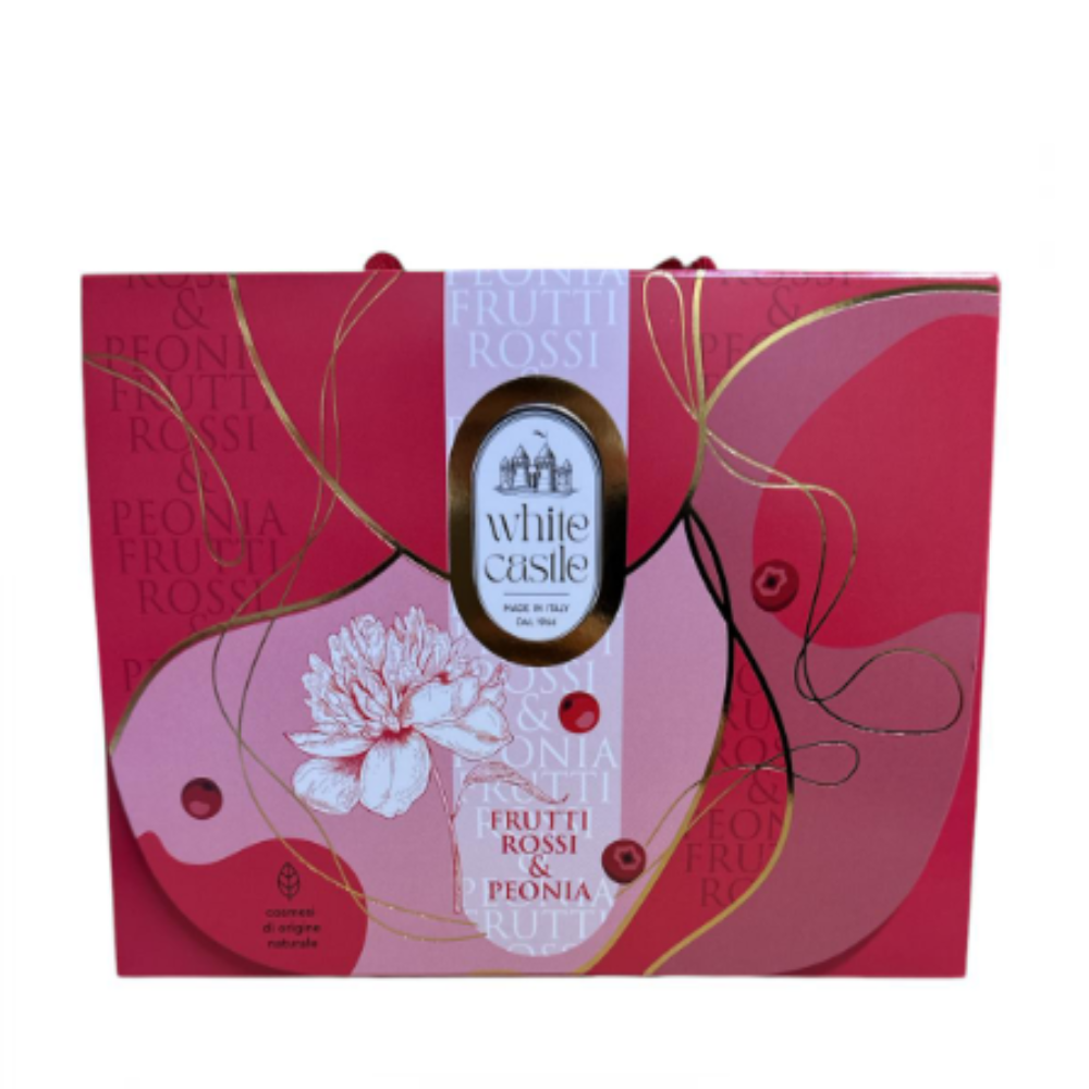 WHITE CASTLE FRUTTI ROSSI E PEONIA CONF. CREMA CORPO 100ML+ BAGNO DOCCIA 250ML+ SAPONE 100G 901120
