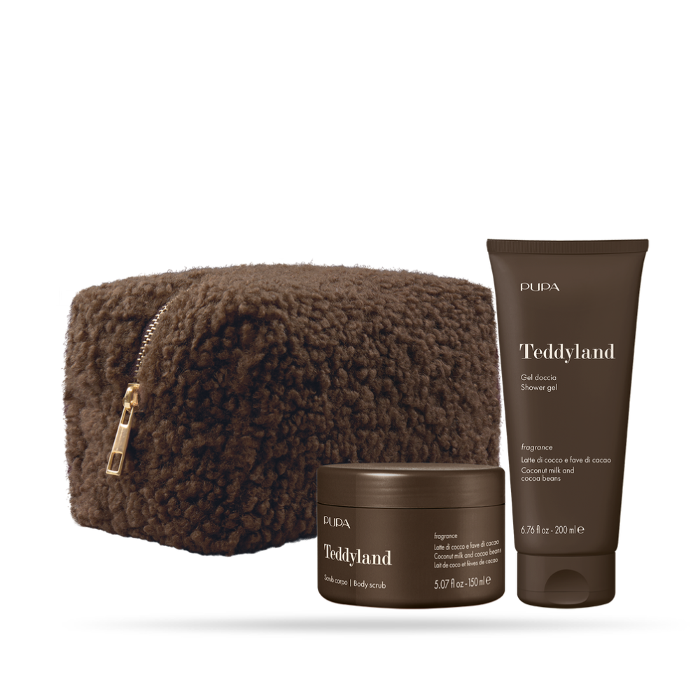 PUPA CONF. TEDDYLAND LATTE DI COCCO E FAVE DI CACAO GEL DOCCIA 200ML+SCRUB CORPO 150ML+ POCHETTE OB3S06A004