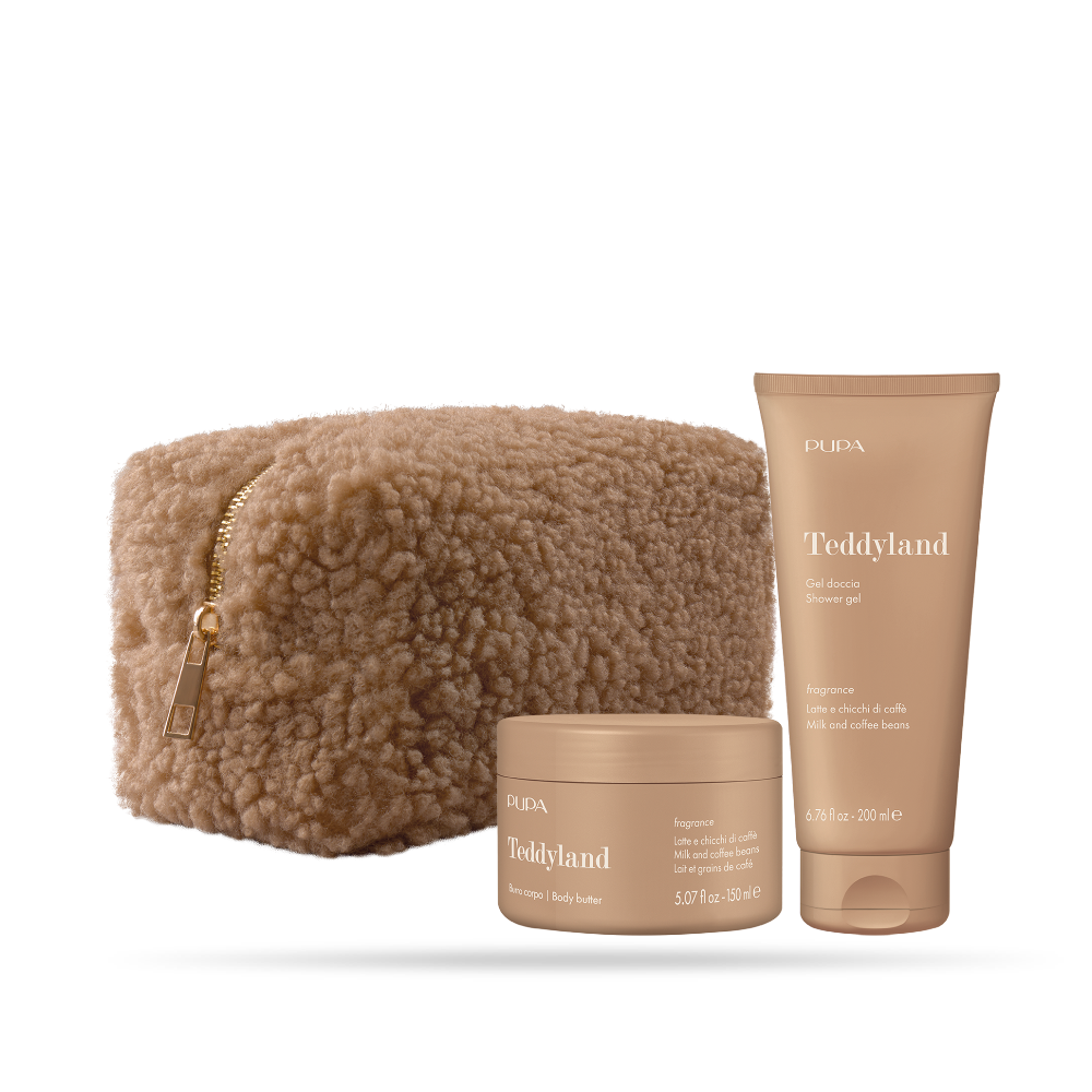 PUPA CONF. TEDDYLAND LATTE E CHICCHI DI CAFFE GEL DOCCIA 200ML+BURRO CORPO 150ML+ POCHETTE OB3S05A003