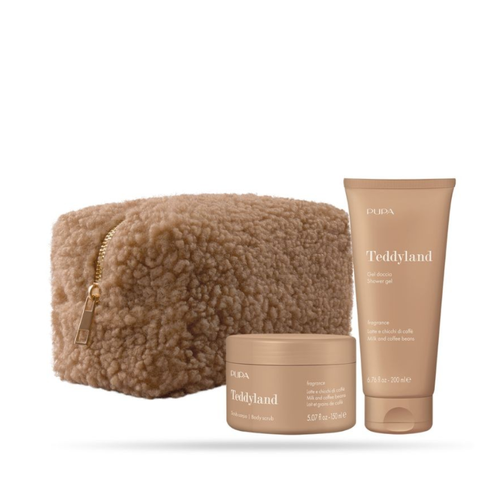 PUPA CONF. TEDDYLAND LATTE E CHICCHI DI CAFFE GEL DOCCIA 200ML+SCRUB CORPO 150ML+ POCHETTE OB3S06A003