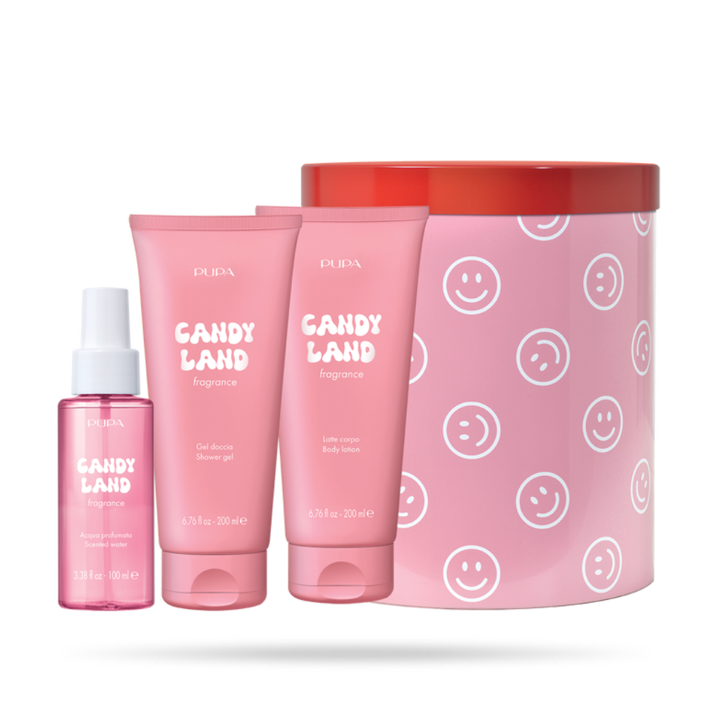 PUPA CONF. HAPPYBOX CANDY LAND GEL DOCCIA 200ML+ LATTE CORPO 200ML+ ACQUA PROFUMATA 100ML OB3R07A0005