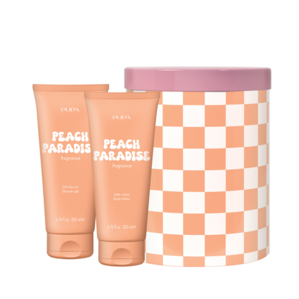 PUPA CONF. HAPPYBOX PEACH PARADISE GEL DOCCIA ESFOLIANTE 200ML+ LATTE CORPO 200ML OB3R05A002