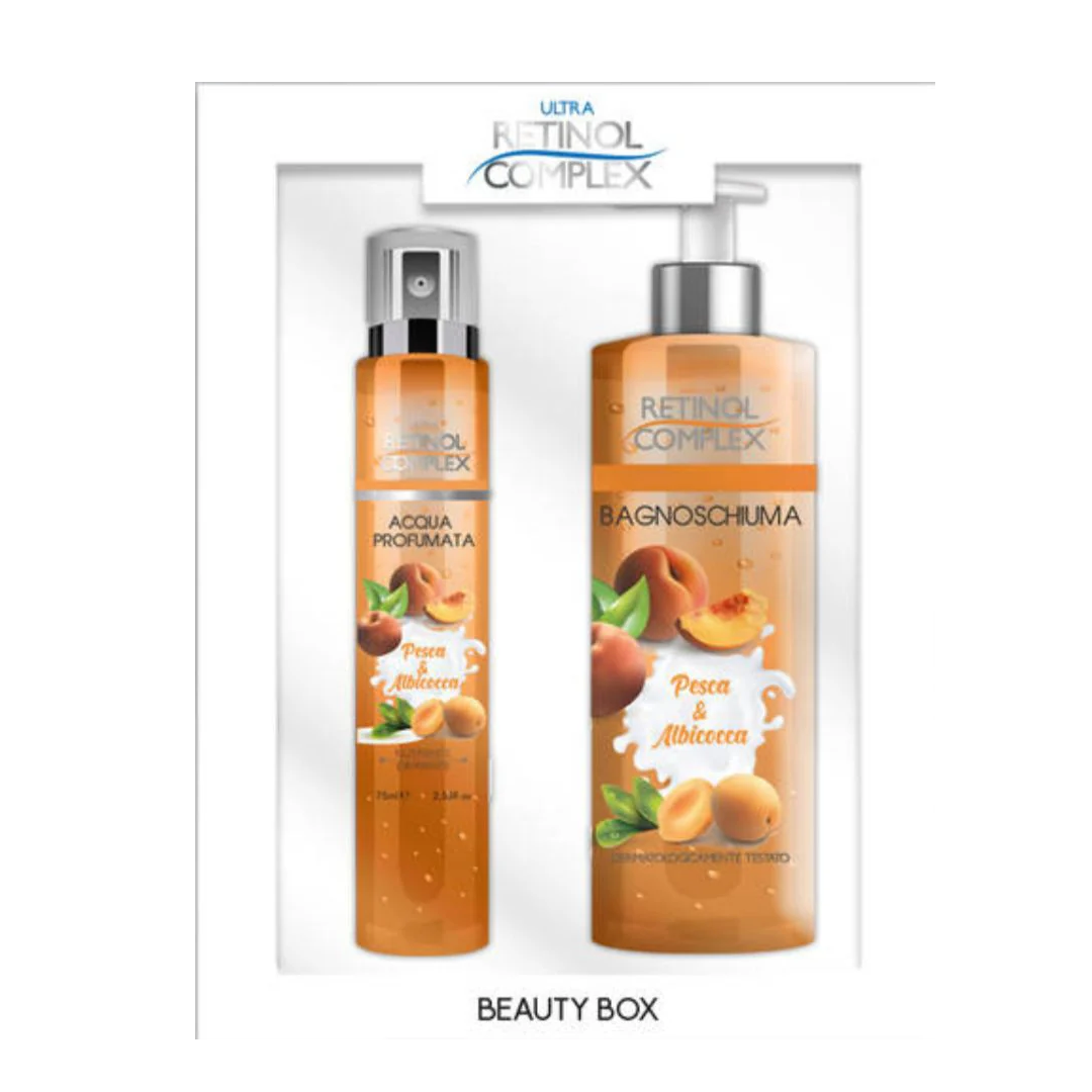 RETINOL COMPLEX BEAUTY BOX BAGNOSCHIUMA 500ML+ACQUA PROFUMATA 75ML PESCA E ALBICOCCA