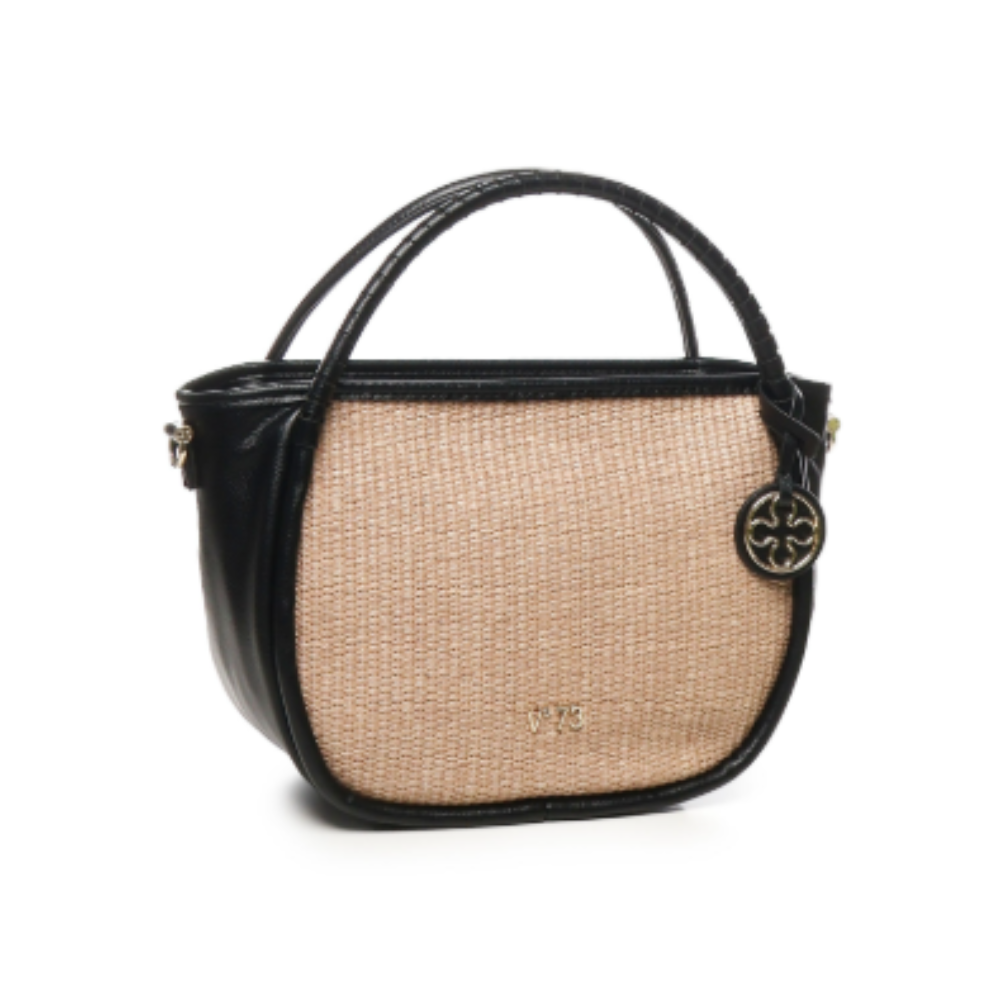 V°73 BORSA SINTETICA DONNA FLAMINIA NATURALE/NERO 73BS90002