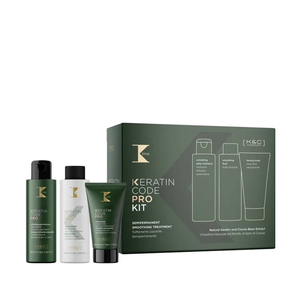 K-TIME KERATIN CODE KIT SHAMPOO 100ML + FLUIDO 100ML + MASCHERA 100ML