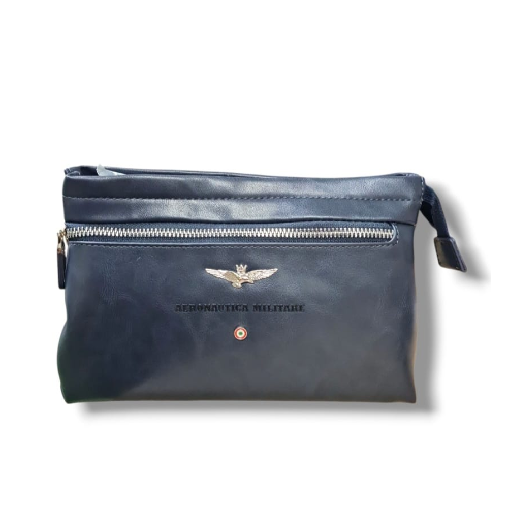 AEREONAUTICA MILITARE BORSELLO A MANO SINTETICO PU BLU AM560-BL