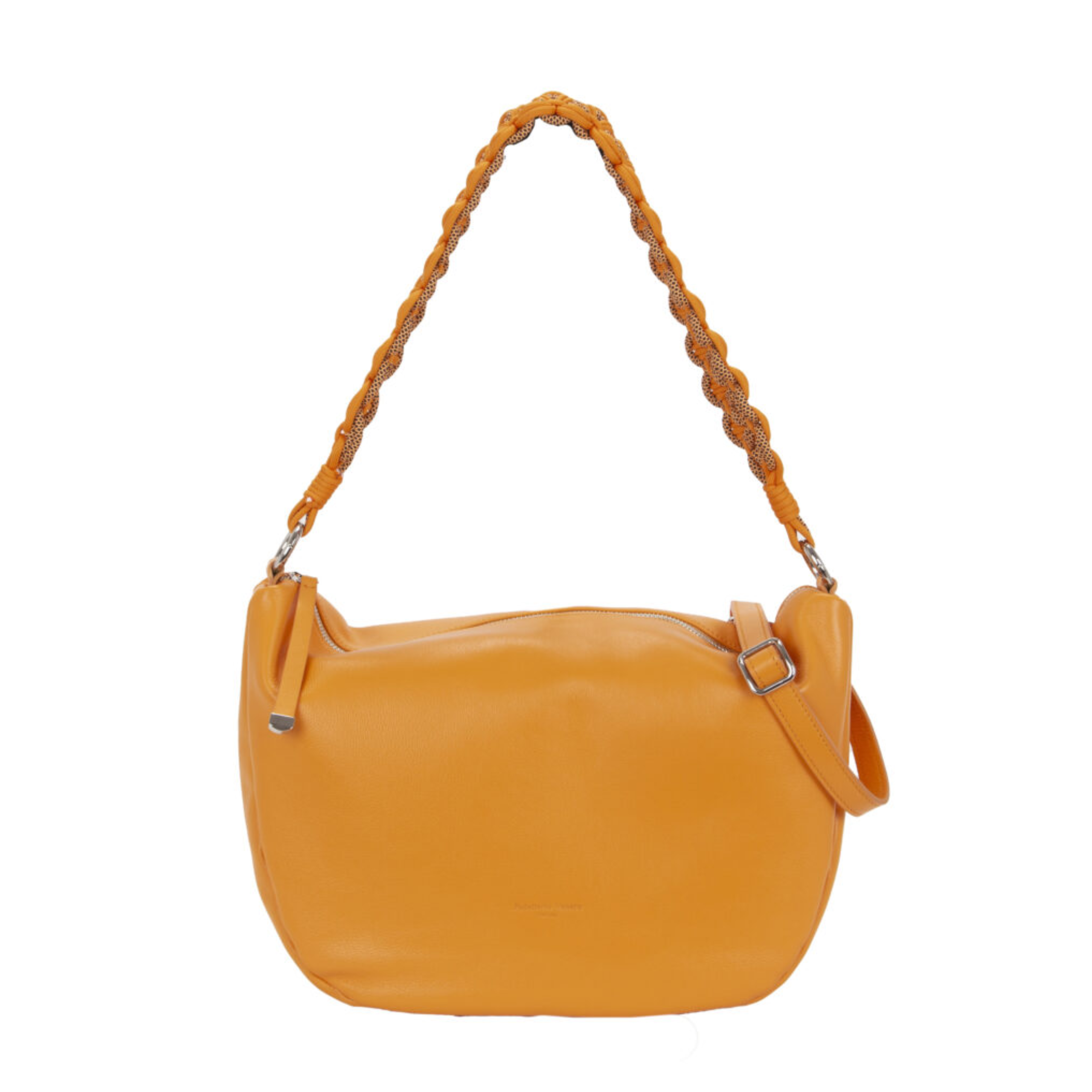 PELLETTERIA VENETA BORSA A SPALLA IN PELLE NAPPA PIENO FIORE LINEA URBINO ARANCIO N25305-ARANC
