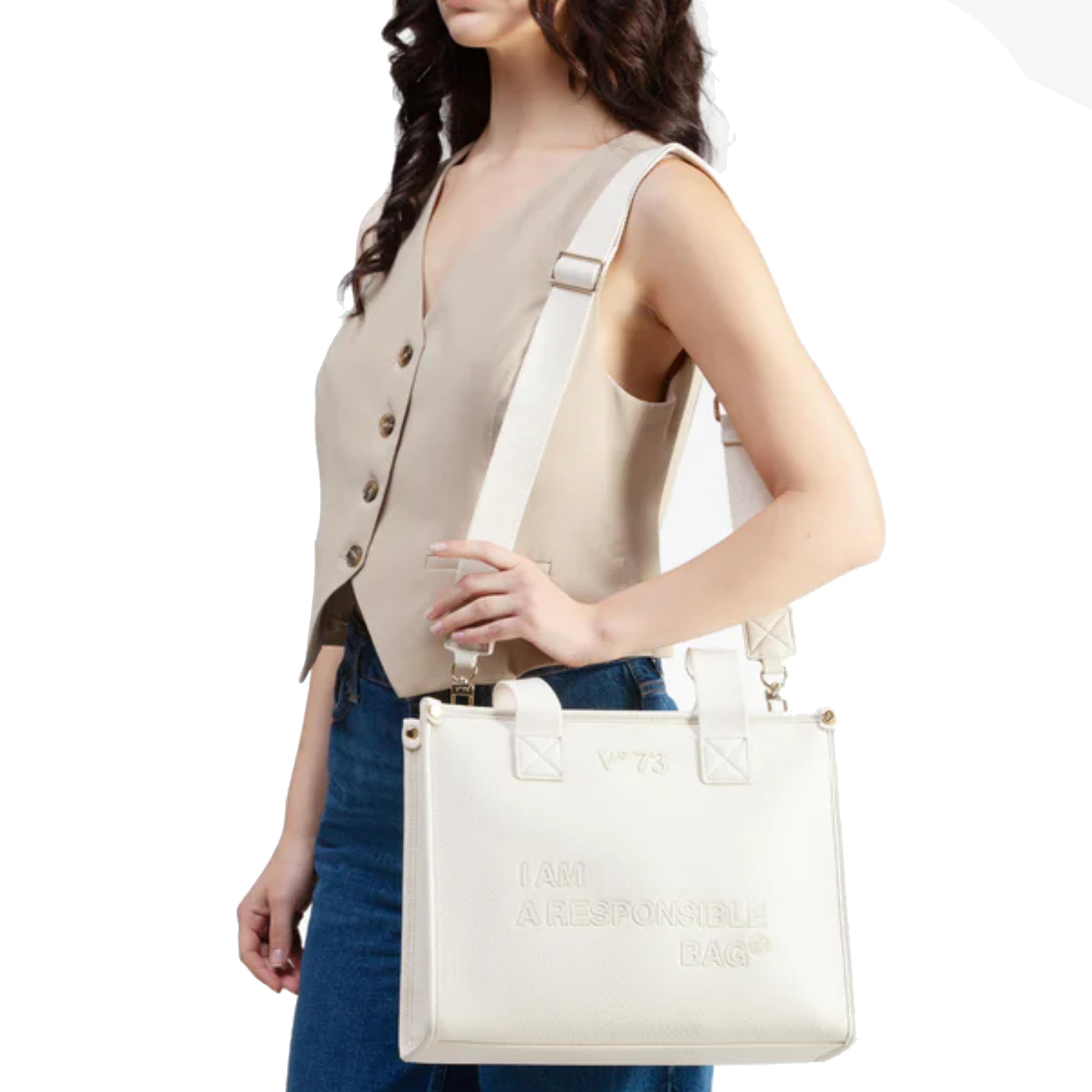 V°73 BORSA SINTETICA DONNA RESPONSABILITY NOW WHITE 73BS8F302