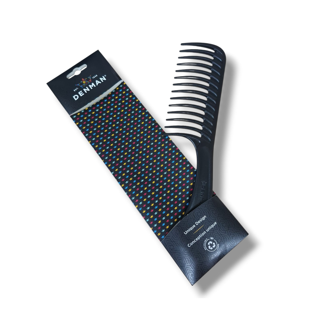 DENMAN PETTINE WIDE DETANGLER BLACK D28 41348