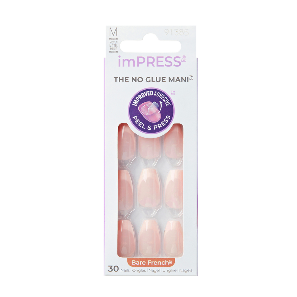 KISS UNGHIE FINTE IMPRESS BARE FRENCH KW48V01
