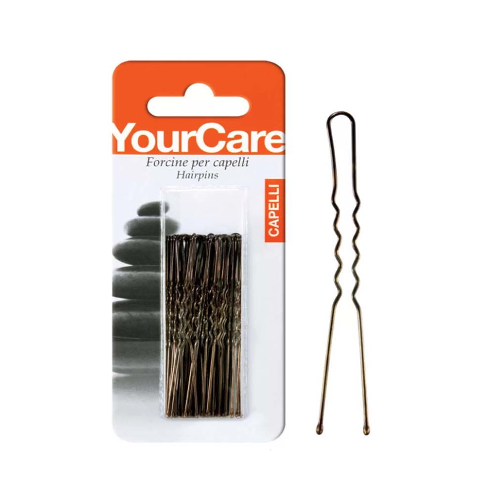 KISS YOUR CARE FORCINE PER CAPELLI CASTANO 40PZ F25PC
