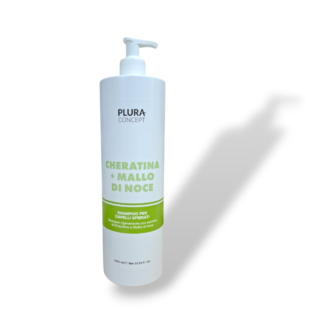 PLURA SHAMPOO CAPELLI SFIBRATI CHERATINA E MALLO DI NOCE 1000ML