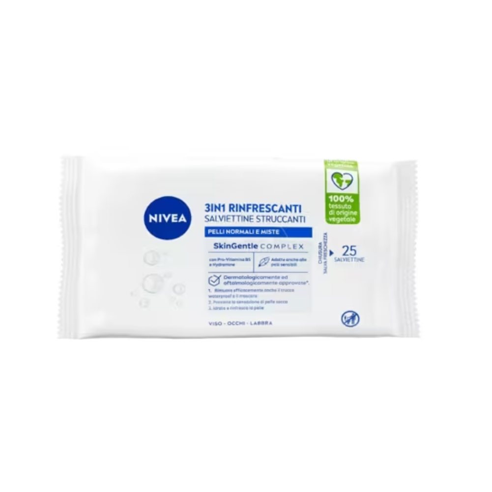 NIVEA SALVIETTINE STRUCCANTI 3IN1 MICELLAIR BIODEGRADABILI 25PZ