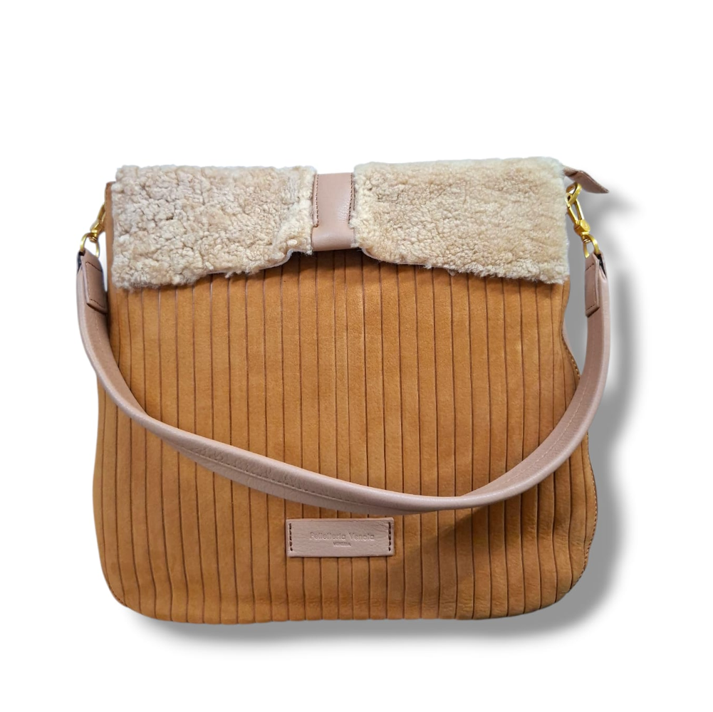 PELLETTERIA VENETA BORSA DONNA NABUK E PELLICCIA NB25415