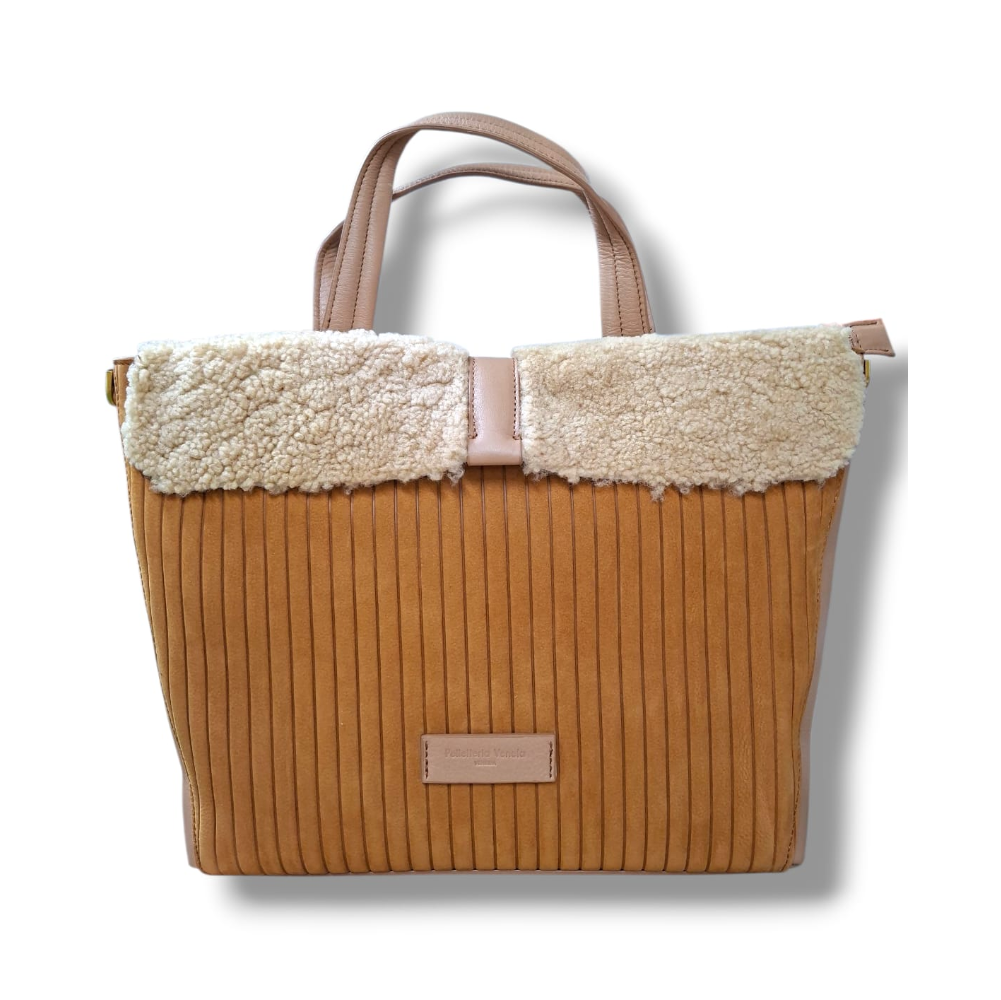 PELLETTERIA VENETA BORSA DONNA NABUK E PELLICCIA NB25416