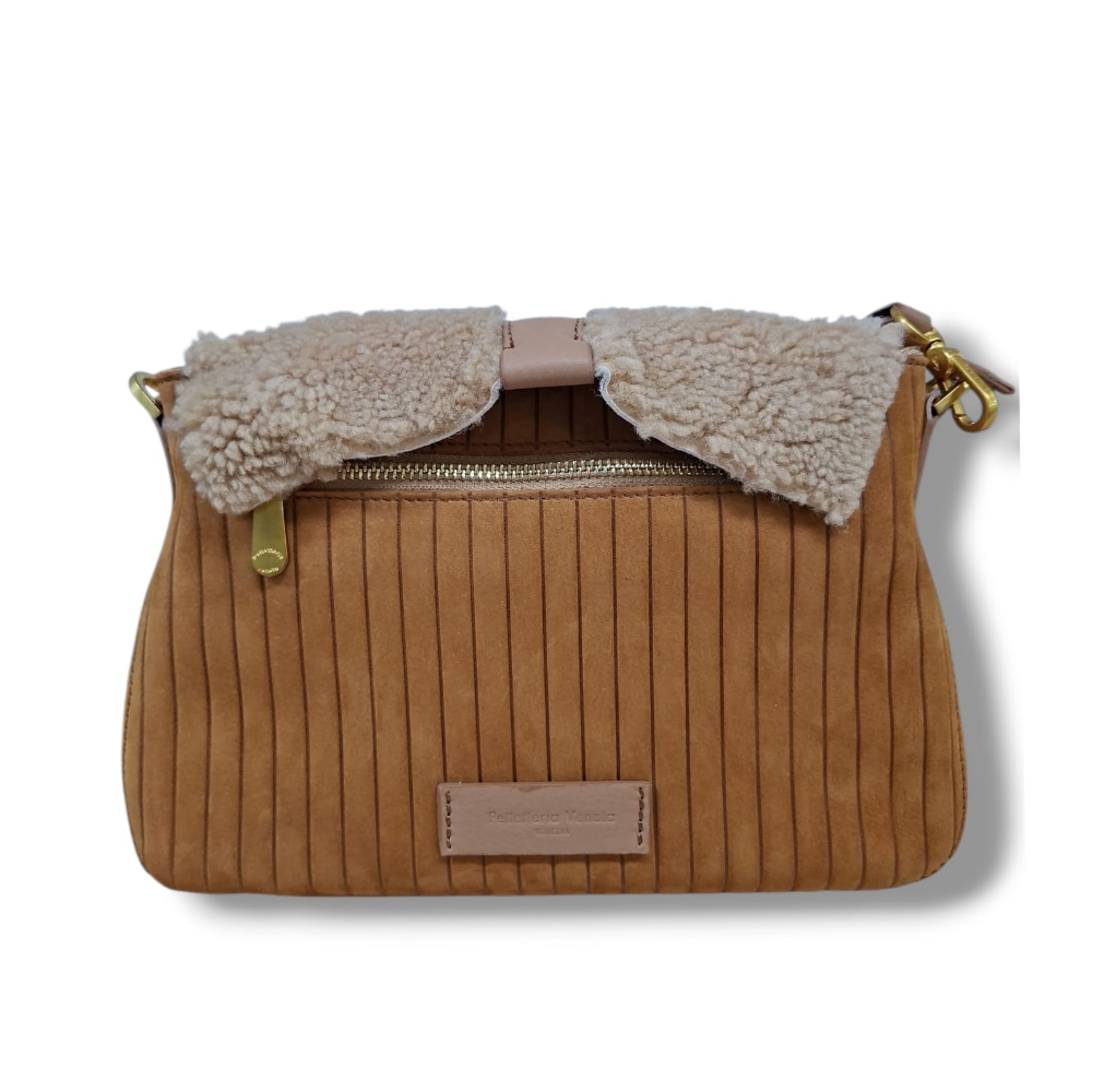 PELLETTERIA VENETA BORSA DONNA NABUK E PELLICCIA NB25417