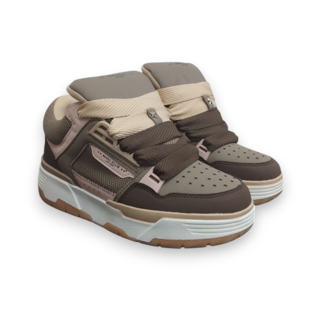 MARC ELLIS SNEAKERS CHOCO-BROWN-NUDE NAMI4001  MARC ELLIS SNEAKERS CHOCO-BROWN-NUDE NAMI4001