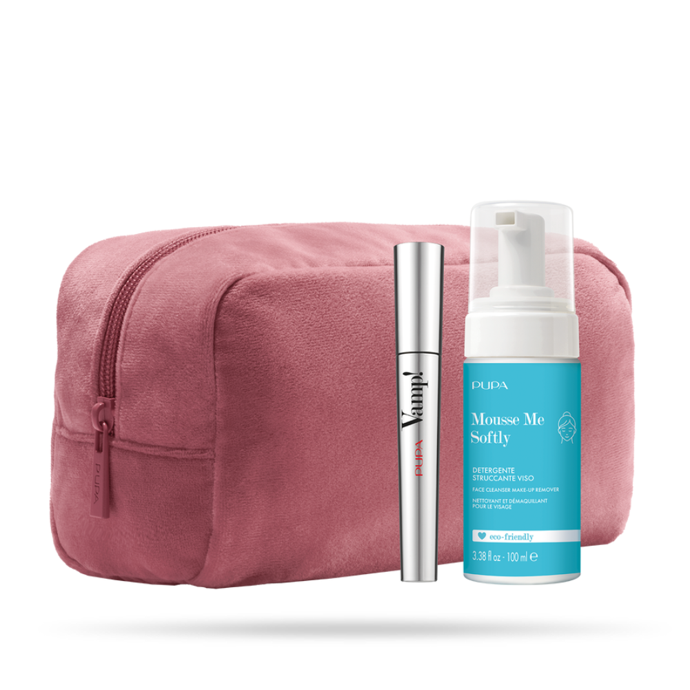 PUPA CONF.VAMP MASCARA + MOUSSE ME SOFTLY + POCHETTE