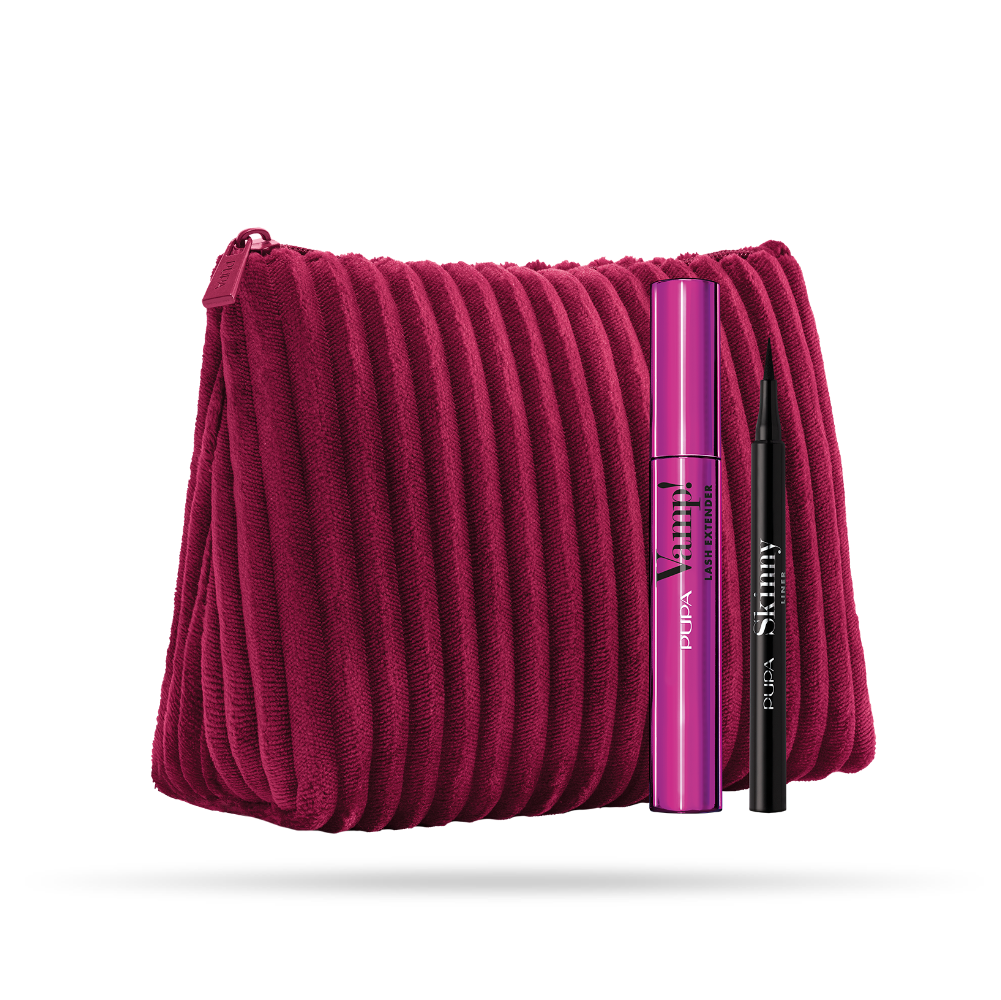 PUPA CONF.VAMP MASCARA LASH EXTENDER+ EYELINER SKINNY LINER + POCHETTE