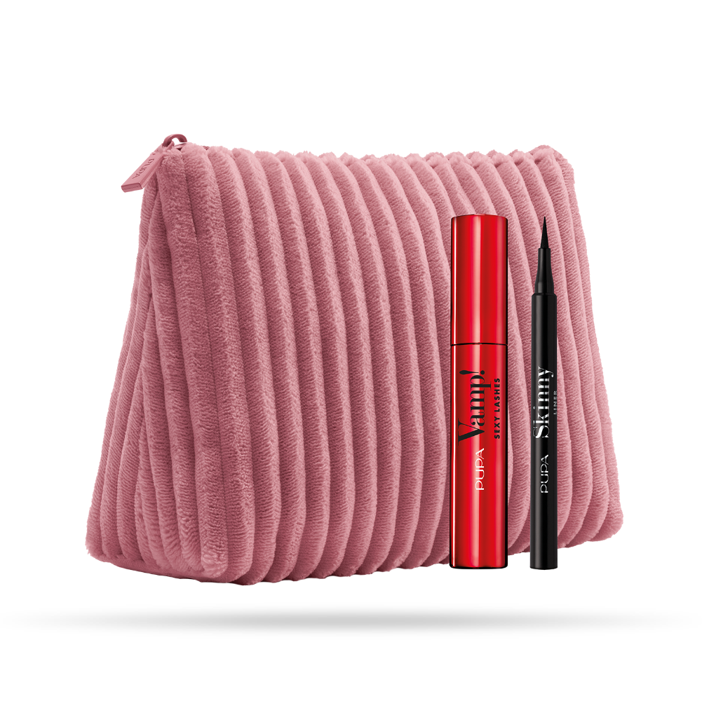 PUPA CONF.VAMP MASCARA SEXY LASHES+ EYELINER SKINNY LINER + POCHETTE