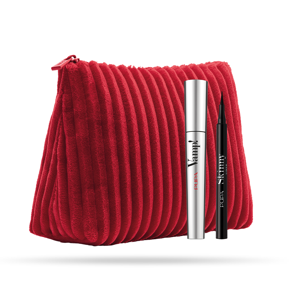 PUPA CONF.VAMP MASCARA + EYELINER SKINNY LINER + POCHETTE