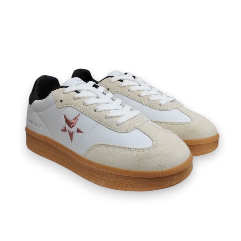 MARC ELLIS SNEAKERS WHITE-SAND-BLACK MILLY8001-FW35  MARC ELLIS SNEAKERS WHITE-SAND-BLACK MILLY8001-FW35