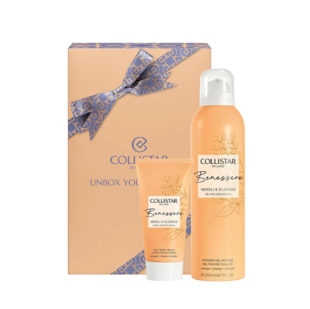 COLLISTAR UNBOX YOUR WELLNESS CONF.BENESSERE GEL MOUSSE DOCCIA +CREMA CORPO NEROLI E ELICRISO
