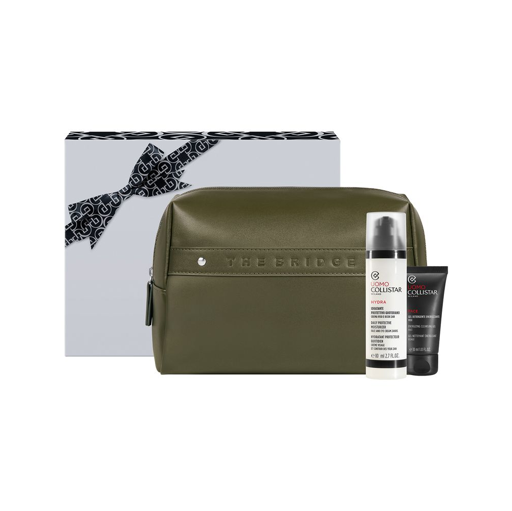 COLLISTAR UNBOX YOUR STYLE CONF. UOMO POCHETTE THE BRIDGE + CREMA VISO E OCCHI + GEL DETERGENTE VISO