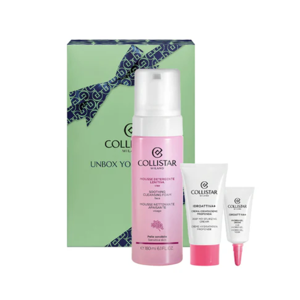 COLLISTAR UNBOX YOUR BEAUTY CONF. MOUSSE DETERGENTE LENITIVA + CREMA IDRATANTE + HYDRO GEL OCCHI