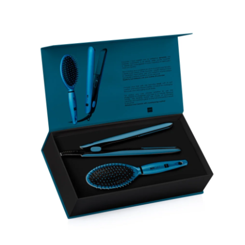 LABOR MYGIFT KIT PIASTRA PER CAPELLI PROFESSIONALE E SPAZZOLA COL.OTTANIO B230  LABOR MYGIFT KIT PIASTRA PER CAPELLI PROFESSIONALE E SPAZZOLA COL.OTTANIO B230