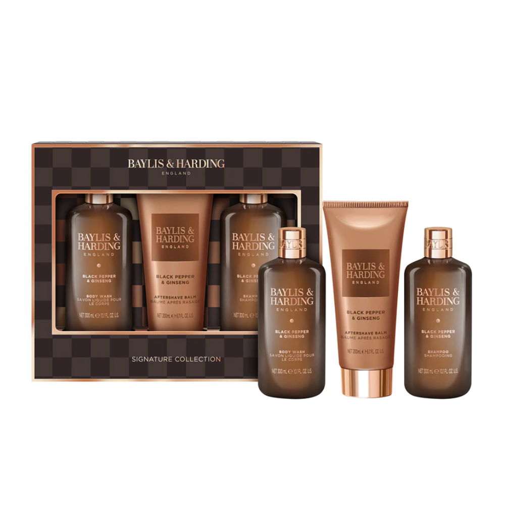 BAYLIS & HAIRDING CONF.SHAMPOO+GEL DOCCIA+AFTER SHAVE BLACK PEPPER & GINSENG BH25B93PC