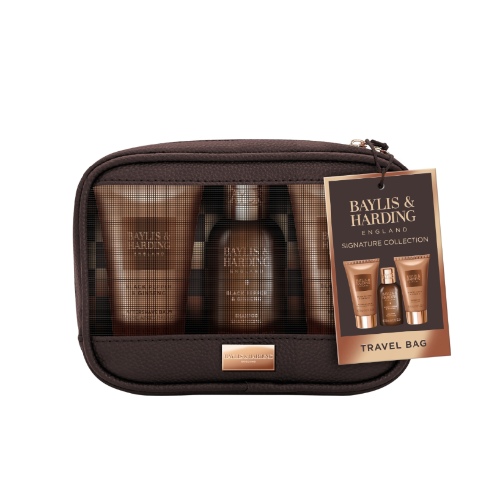 BAYLIS & HAIRDING CONF. BORSELLO + SHAMPOO + GEL DOCCIA + BALSAMO DOPOBARBA BLACK PEPPER & GNSENG BH25BP3PBAG