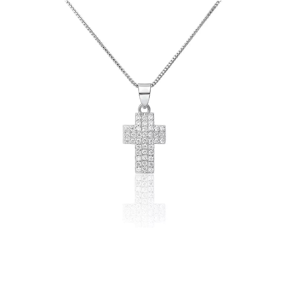 FOR YOU COLLANA ACCIAIO CON CIONDOLO ARGENTO CROCE BENEDETTA P05306