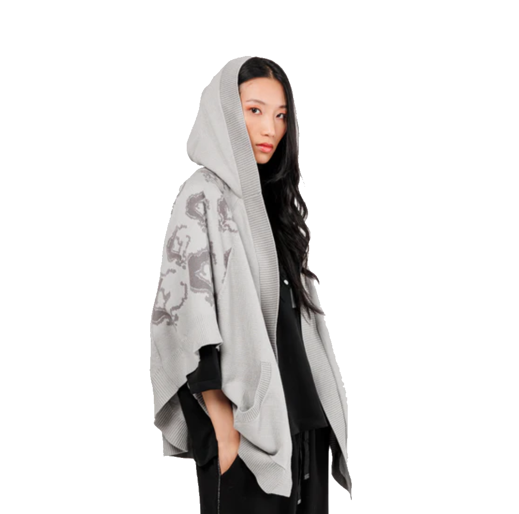 ANEKKE PONCHO DONNA CON CAPPUCCIO GRIGIO 41274-012  ANEKKE PONCHO DONNA CON CAPPUCCIO GRIGIO 41274-012