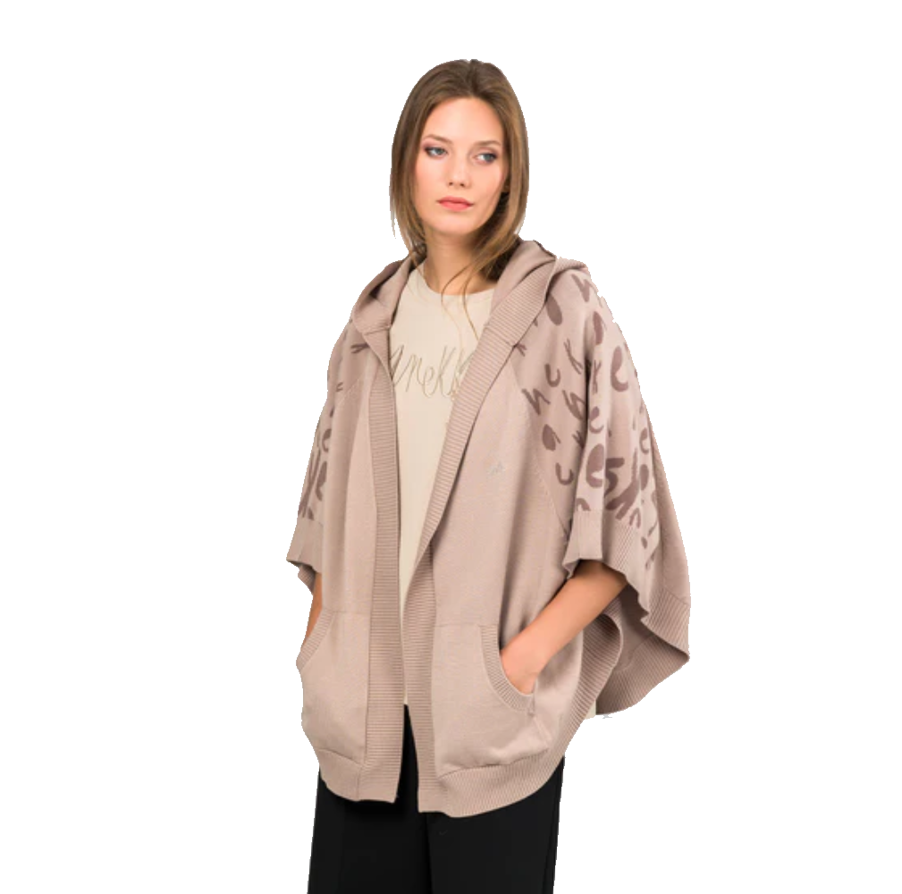 ANEKKE PONCHO DONNA CON CAPPUCCIO BEIGE 41284-011  ANEKKE PONCHO DONNA CON CAPPUCCIO BEIGE 41284-011