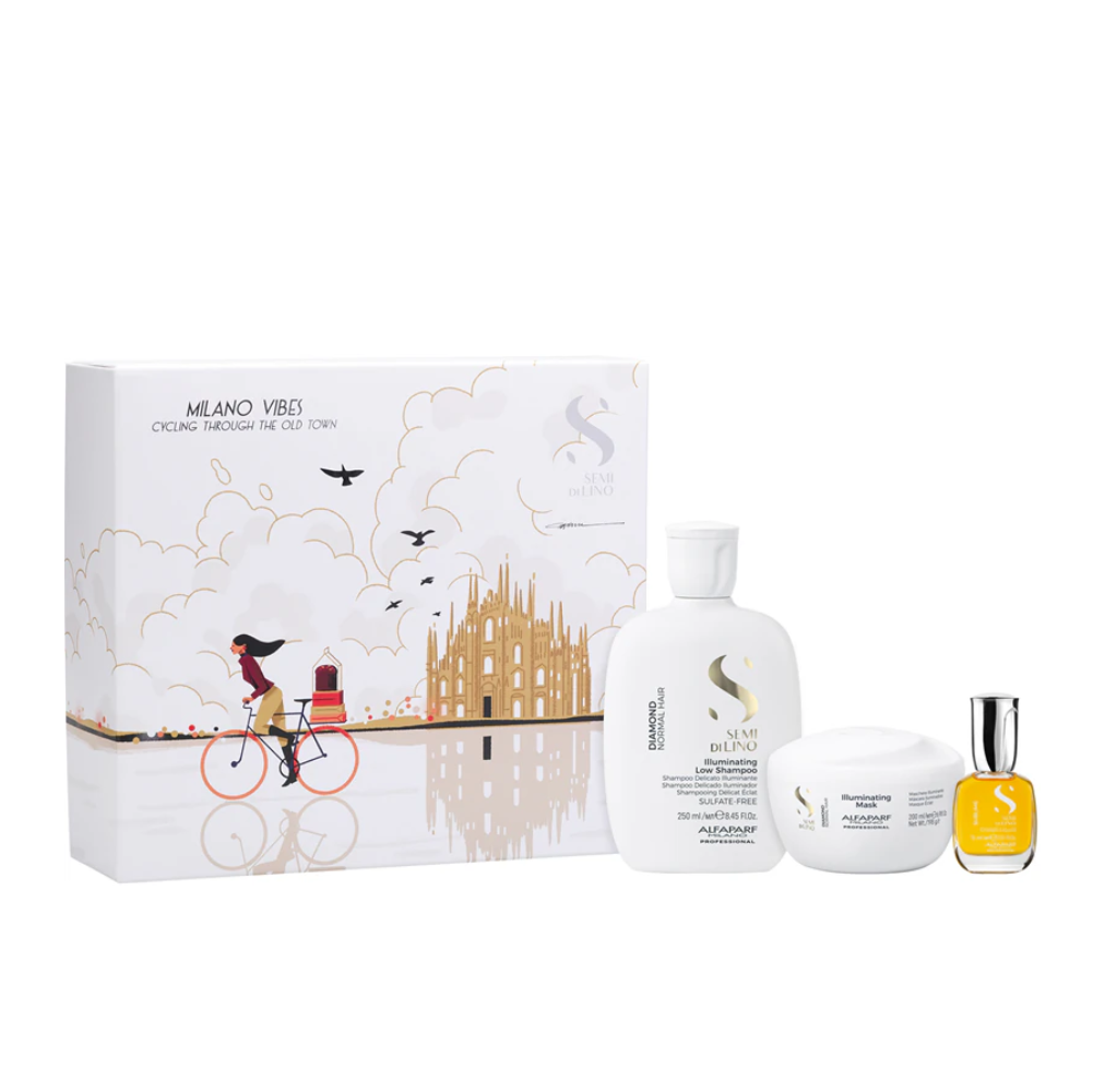 ALFAPARF KIT DIAMOND SHAMPOO+CONDITIONER+CRISTALLI SEMI DI LIO PF029639