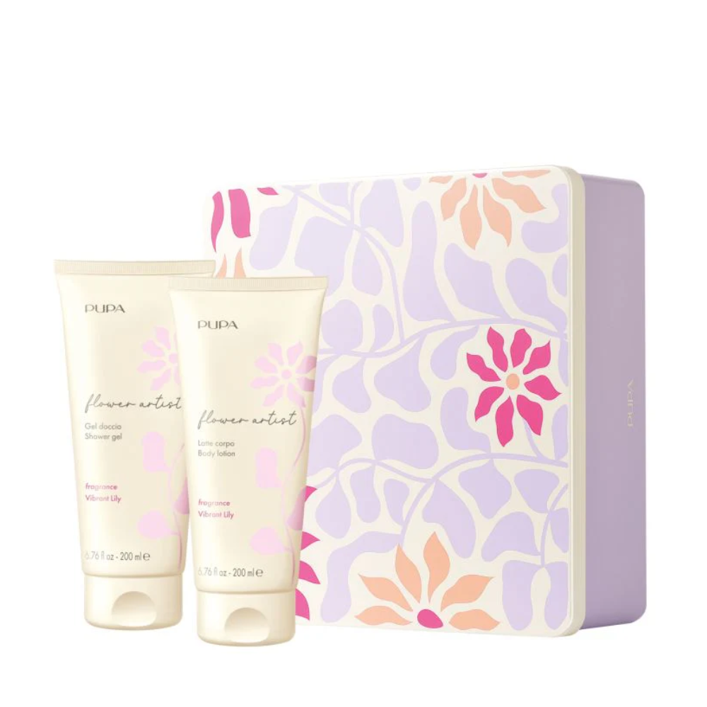 PUPA CONF. FLOWER ARTIST KIT SHOWER GEL 200ML + BODY LOTION 200ML VIBRANT LILY