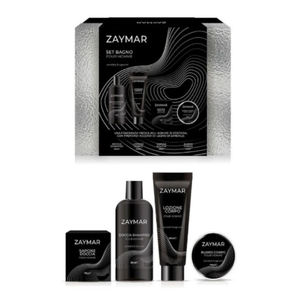 GIMA ZAYMAR POUR HOMME CONF.SHAMPOO+LOZIONE CORPO+SAPONE+BURRO