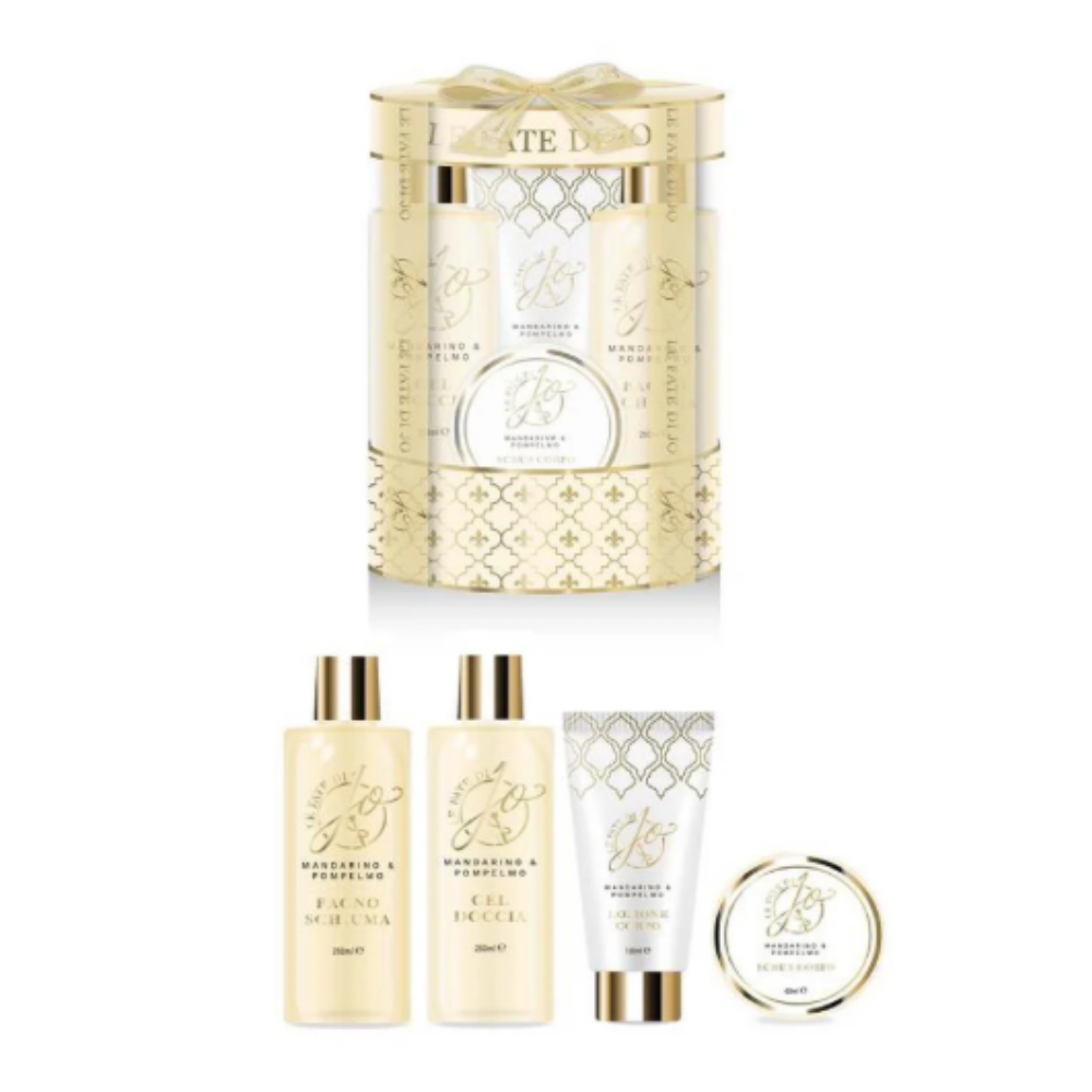 GIMA LE FATE DI JO CONF. GEL DOCCIA+LOZIONE CORPO+SCRUB+BAGNO SCHIUMA MANDARINO E POMPELMO