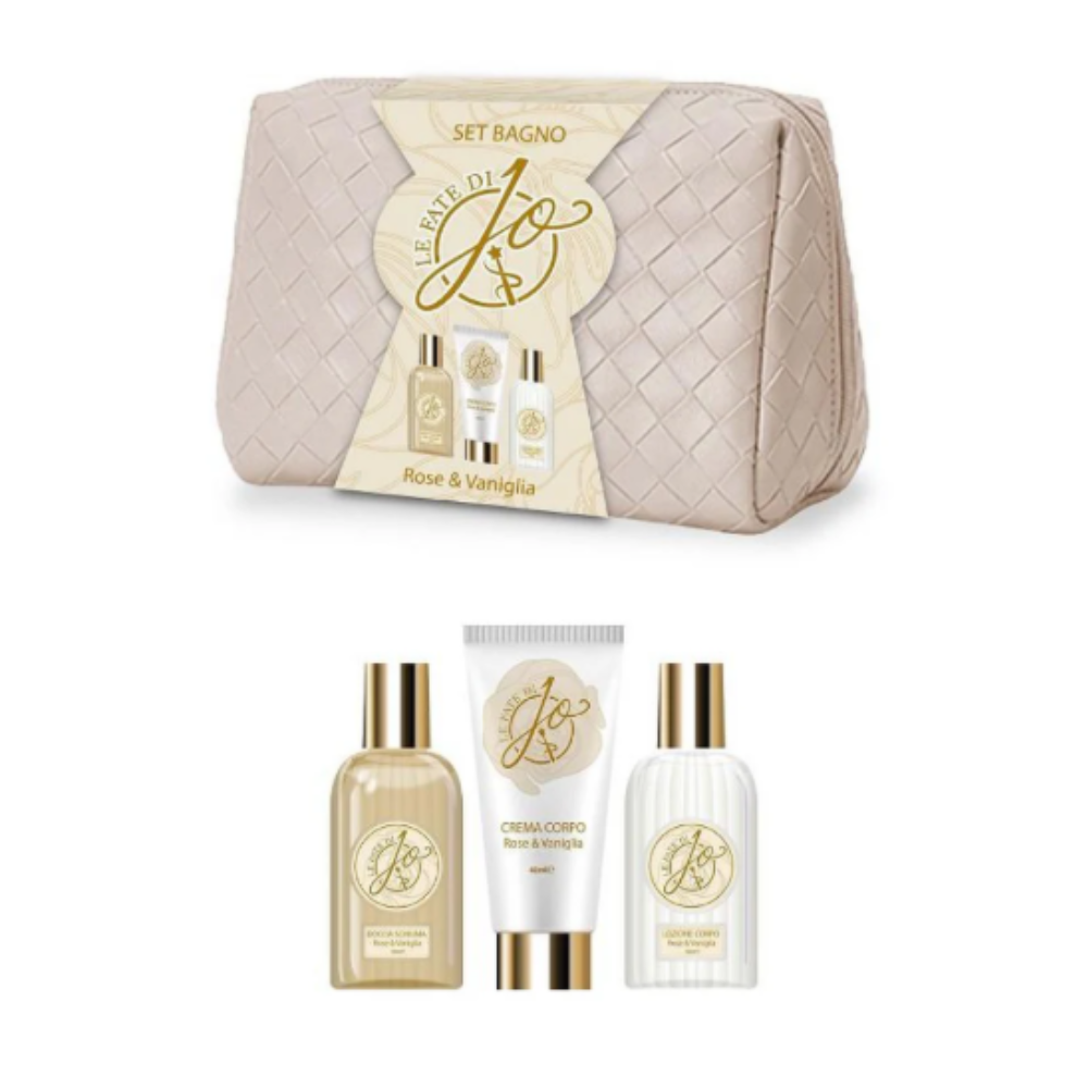 GIMA LE FATE DI JO CONF.POCHETTE+DOCCIA SCHIUMA+LOZIONE CORPO+CREMA CORPO ROSE E VANIGLIA