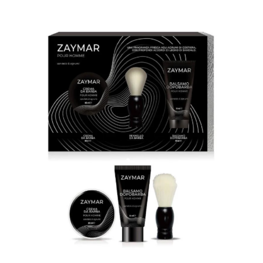 GIMA ZAYMAR POUR HOMME CONF.CREMA DA BARBA+PENNELLO+BALSAMO DOPOBARBA