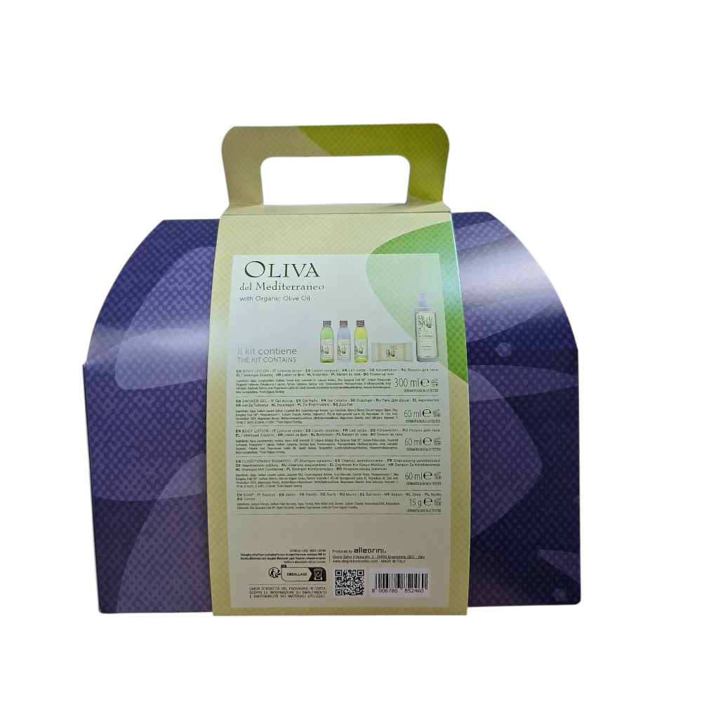 ALLEGRINI KIT PAMPERING OLIVA DEL MEDITERRANEO LOZIONE CORPO 300ML+ GEL DOCCIA 60ML+ LOZIONE CORPO 60ML+ SHAMPOO BALSAMO 60ML+ SAPONETTA 026KITNPMP5
