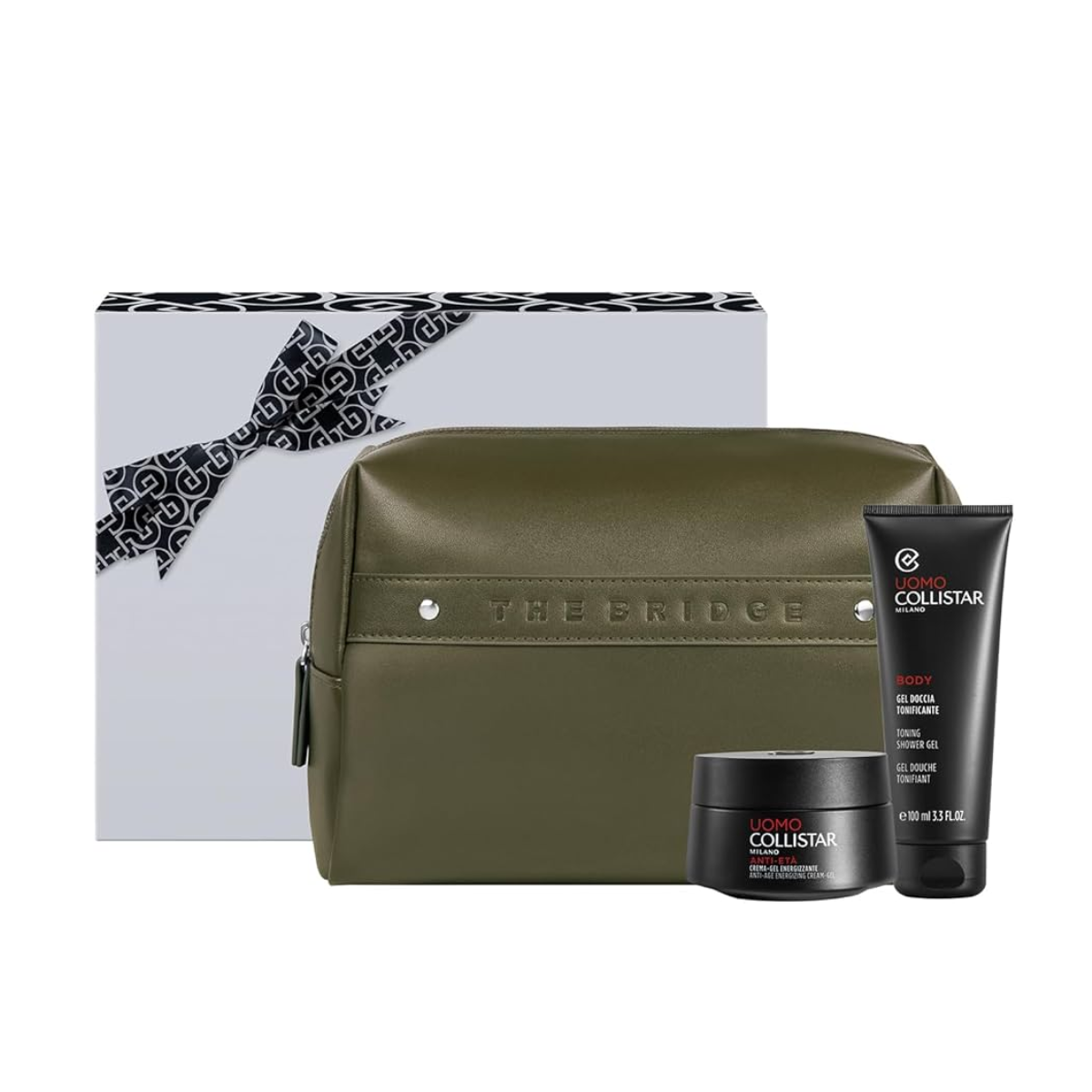 COLLISTAR UNBOX YOUR STYLE CONF. UOMO POCHETTE THE BRIDGE + CREMA GEL ENERGIZZANTE ANTIAGE+ GEL DOCCIA TONIFICANTE