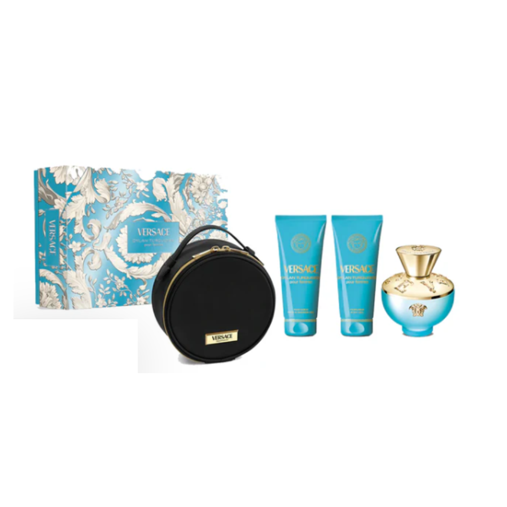 VERSACE DYLAN TORQUOISE CONF. EDT 100ML+ BODY GEL 100ML+ SHOWER GEL 100ML+ BEAUTY CASE