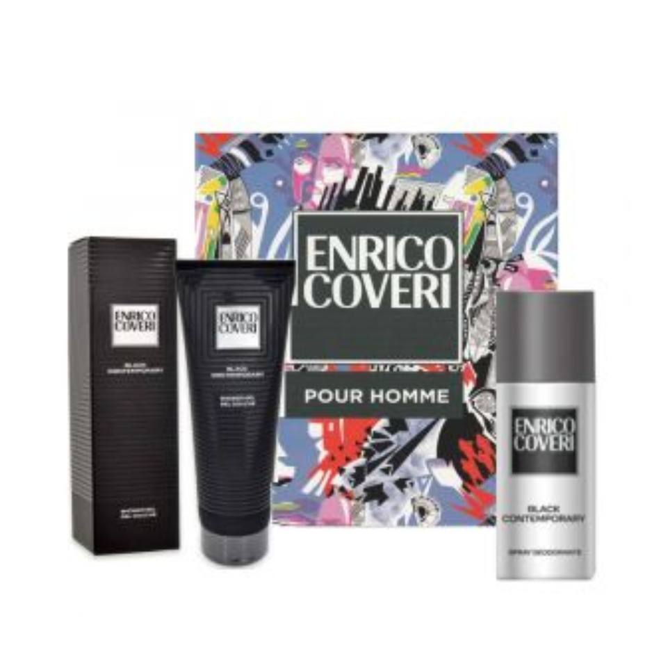 ENRICO COVERI BLACK CONTEMPORARY CONF. GEL DOCCIA 300ML+ DEODORANTE SPRAY