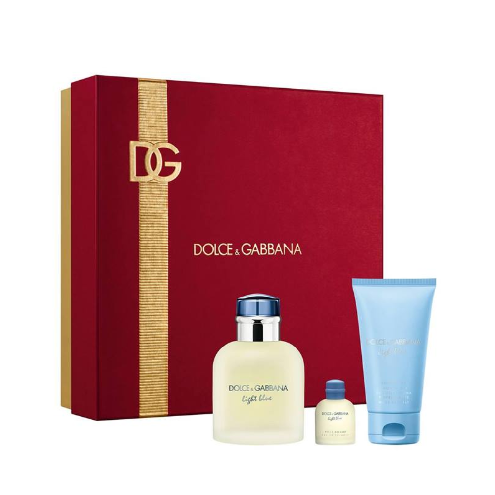 DOLCE&GABBANA LIGHT BLUE UOMO CONF.EDT 75ML + EDT 4.5ML+ SHOWER GEL 50ML