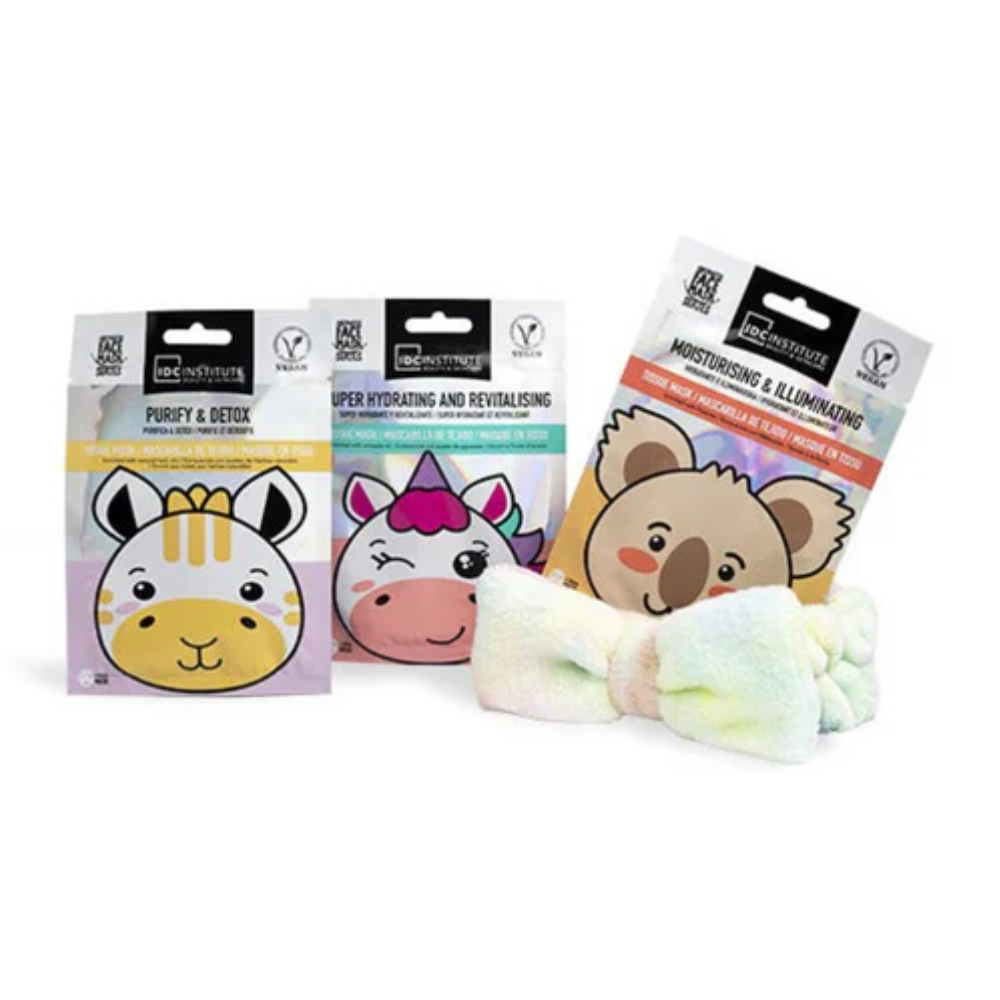 IDC INSTITUTE CUTE ANIMALS CONF. 3 MASCHERE IN TESSUTO+ FASCIA 91019