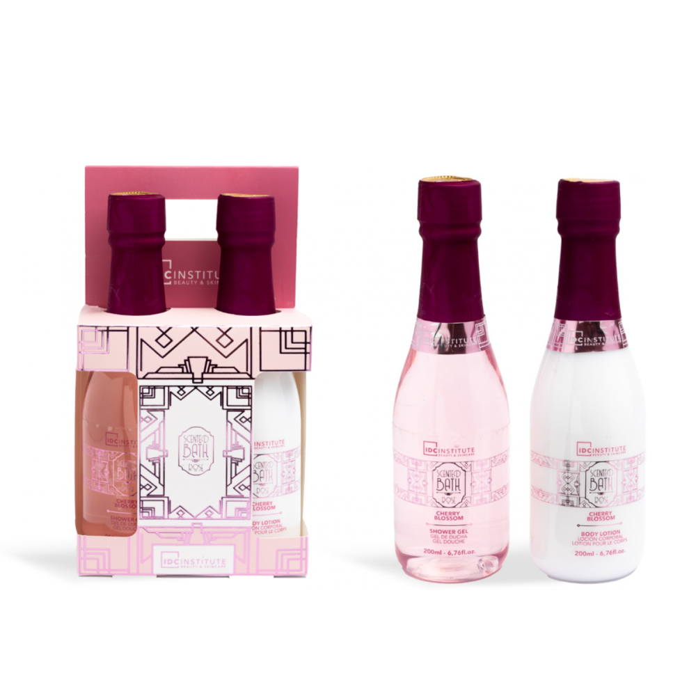 IDC INSTITUTE SCENTED BATH ROSE CHAMPAGNE CONF. SHOWER GEL 200ML+ BODY LOTION 200ML 42278
