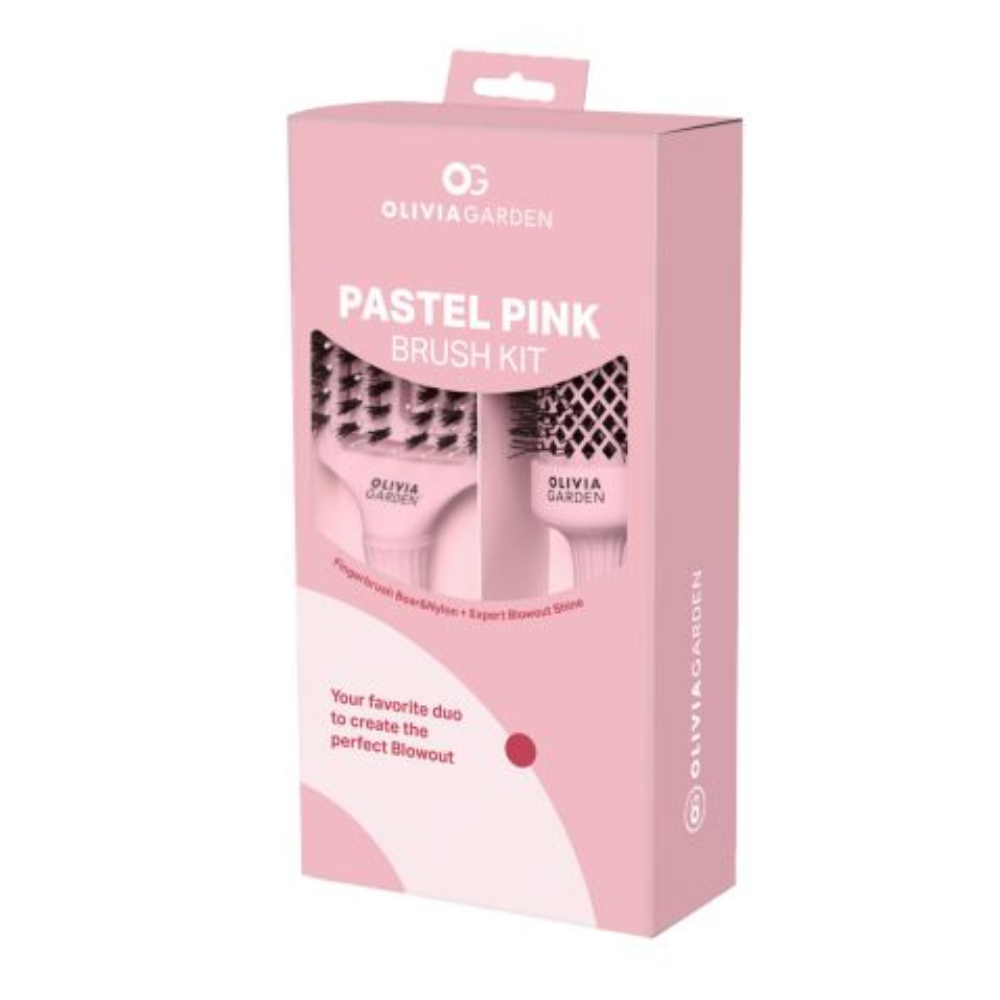 OLIVIA GARDEN CONF. DUE SPAZZOLE ROSA PASTELLO FINGERBRUSH CARE ICONIC + SHINE 45 41670